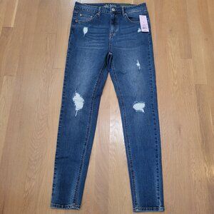 Wild Fable Jeans Womens 12 31 High Rise Skinny Blue Wash Distressed NEW